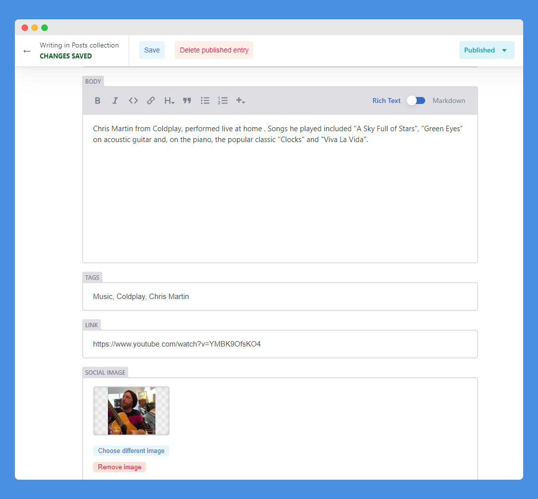 Screenshot of Netlify CMS